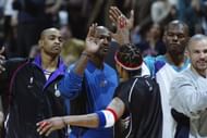 Iverson greets teammates